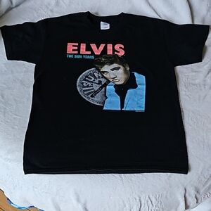 Black Elvis Graphic T-Shirt with Retro Design